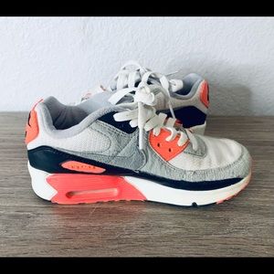 Nike Air Max 90 "Infrared" 2020 Boy's Sneakers White/Gray/Red DC8334-100 4y